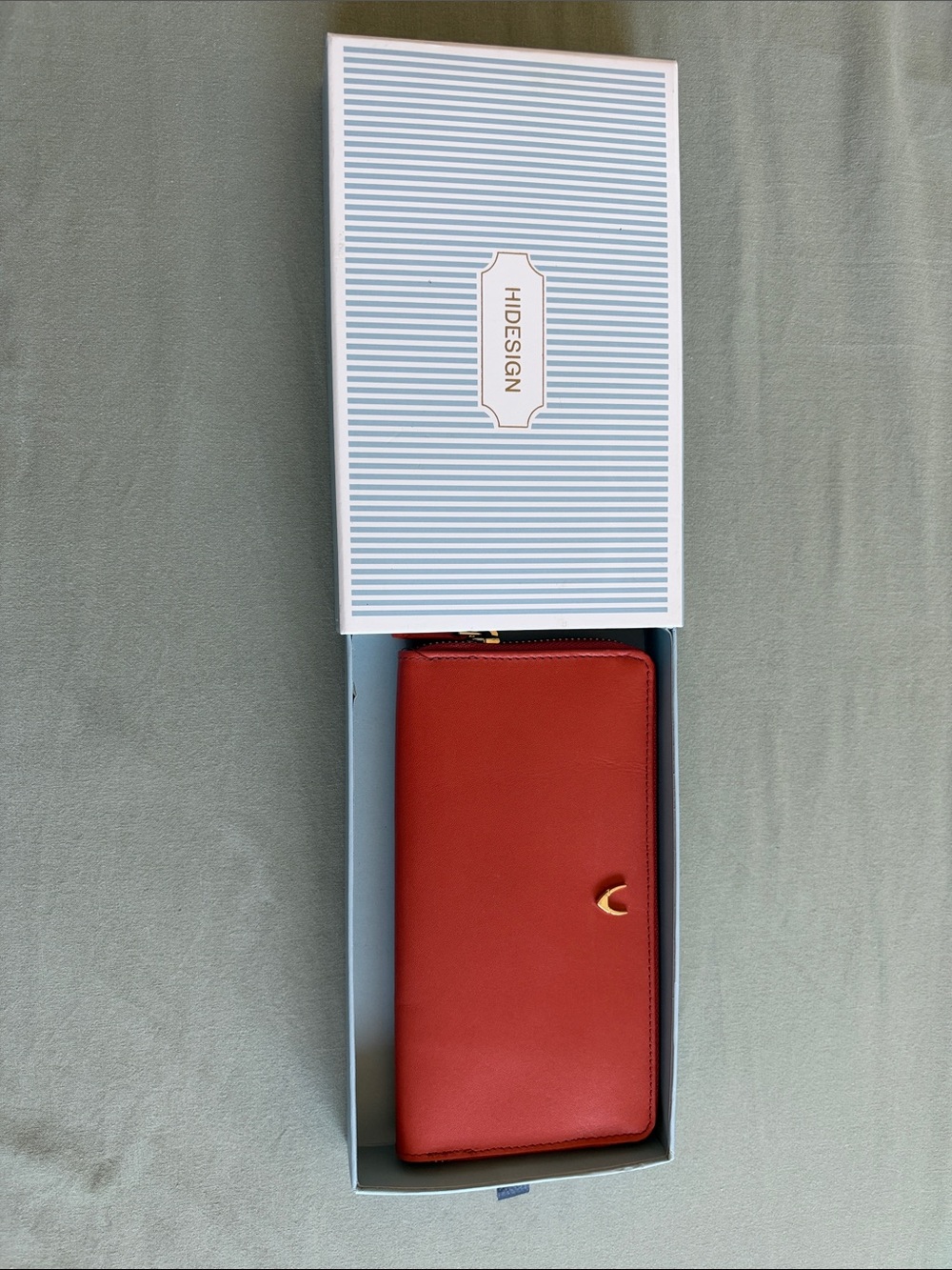 Hidesign Red Zip-Around Phone Wallet